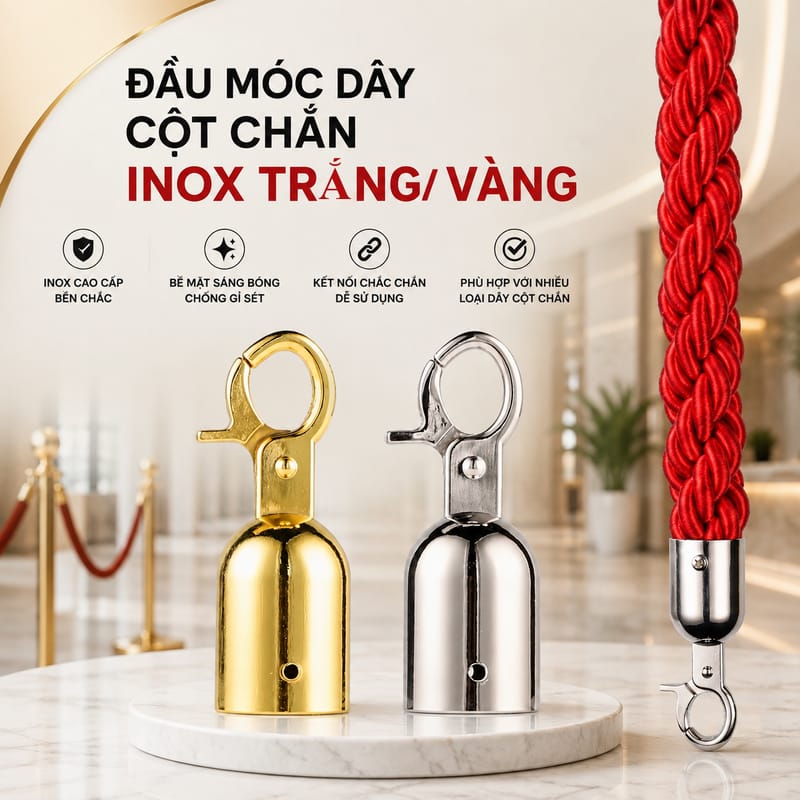 Đầu móc dây nhung cột chắn