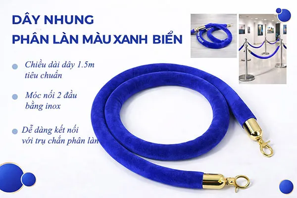 Dây nhung cột chắn màu xanh dương