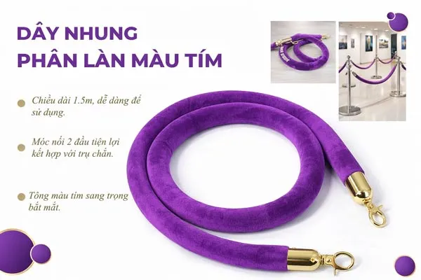 Dây nhung cột chắn màu tím độc đáo