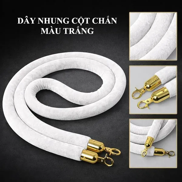Dây nhung cột chắn màu trắng thanh lịch