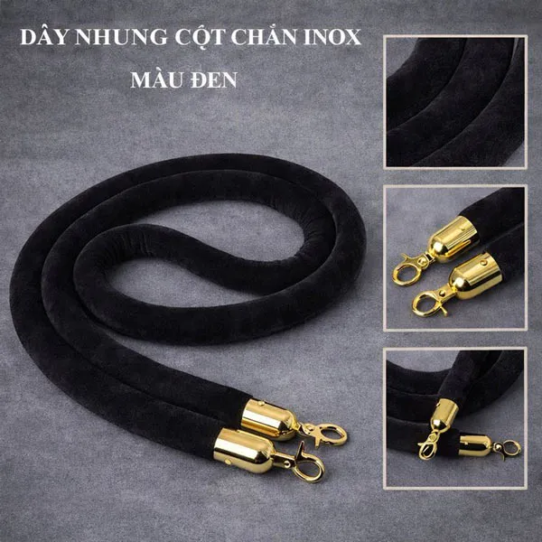 Dây nhung cột chắn màu đen