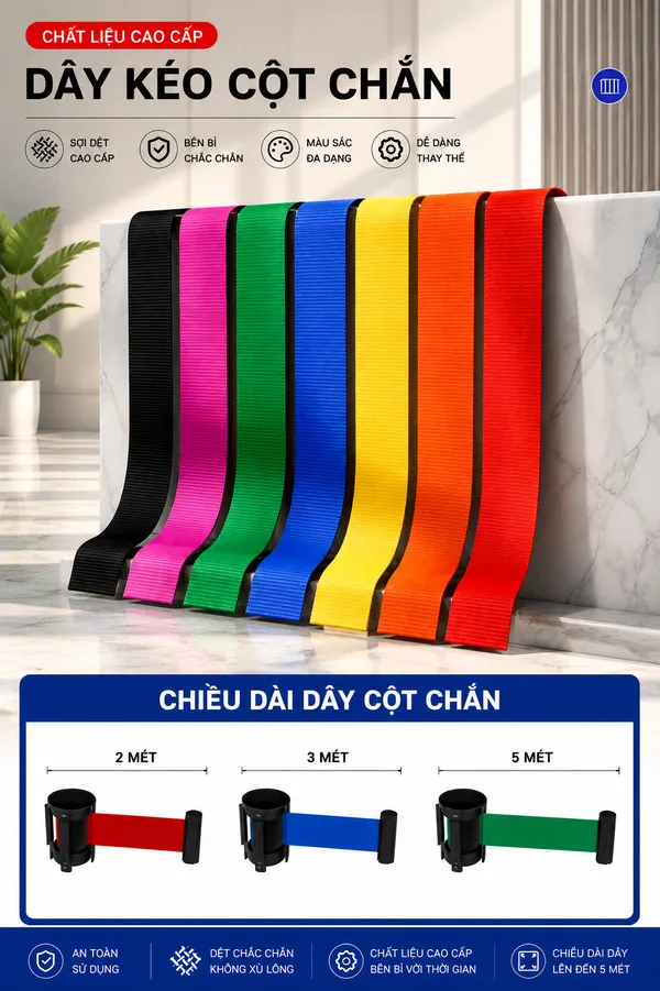 Hộp dây căng kéo cột chắn inox 2m 3m 5m