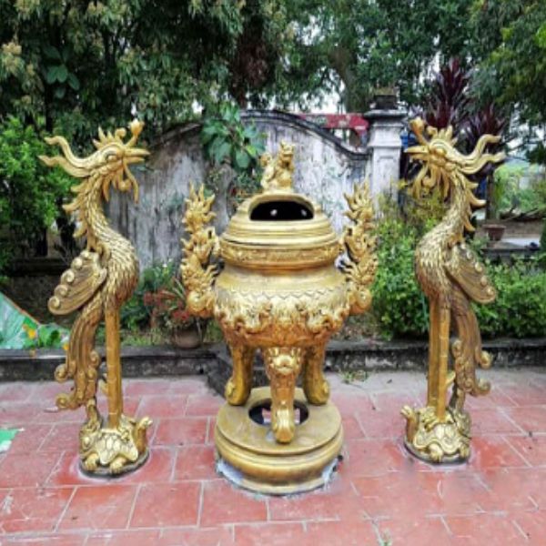 Hình ảnh thực tế lư hóa vàng Nhị Long