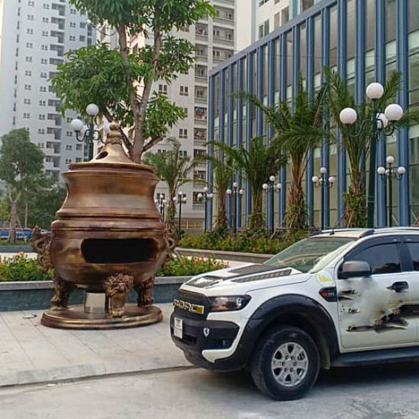 Lò đốt vàng mã được lắp đặt tại chung cư