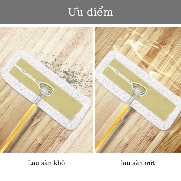 Cây lau sàn khô Deluxe ứng dụng lau cả sàn khô và sàn ướt