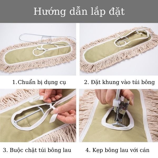 Các bước lắp đặt bộ cây lau sàn Deluxe