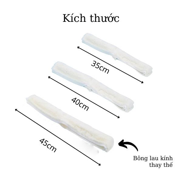 Kích thước bông lau kính thay thế