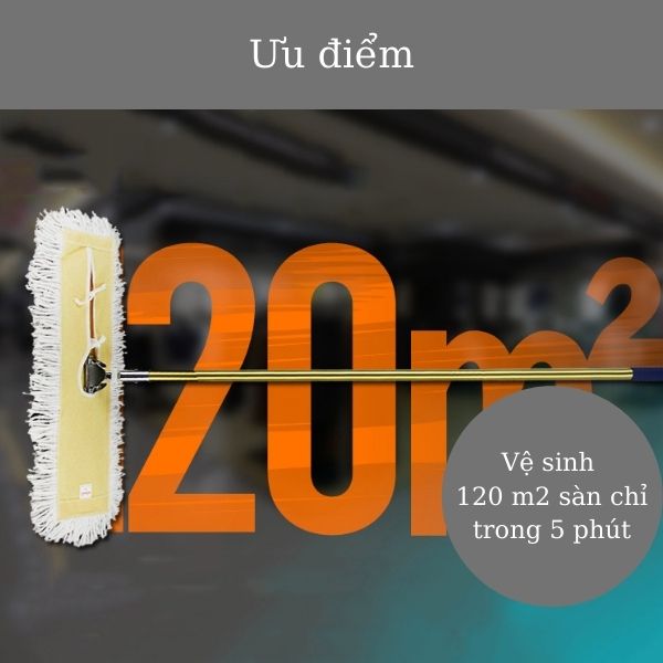 Cây lau sàn khô 90cm với khả năng lau sạch vượt trội