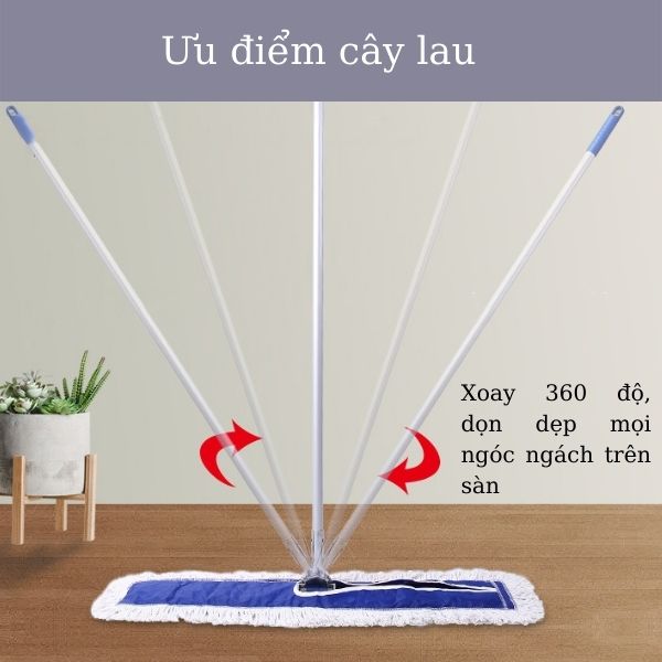 Kẹp giẻ xoay 360 độ linh hoạt, dễ dàng lau mọi ngóc ngách