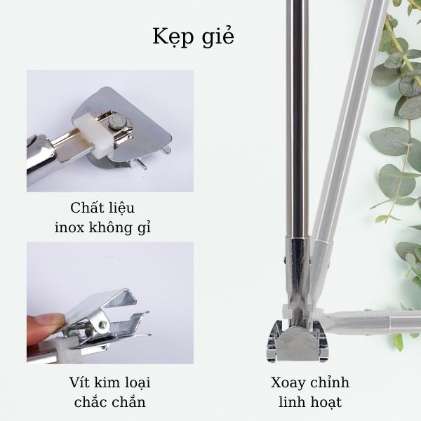 Kẹp giẻ lau sàn bệnh viện làm từ inox không gỉ, sáng bóng