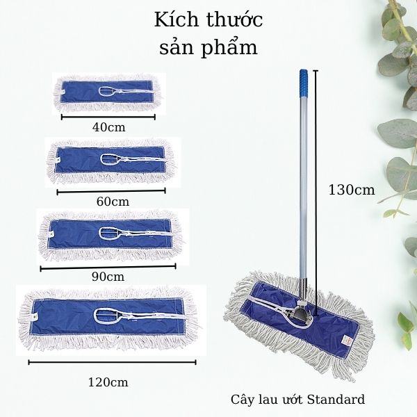 Chi tiết kích thước bộ lau sàn nhà dùng cho bệnh viện