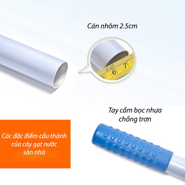 Chổi gạt nước cao su 55cm - cây gạt nước cán dài