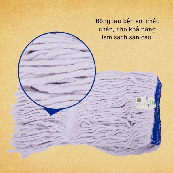 Bông lau ướt làm từ sợi vải cotton bện chặt 