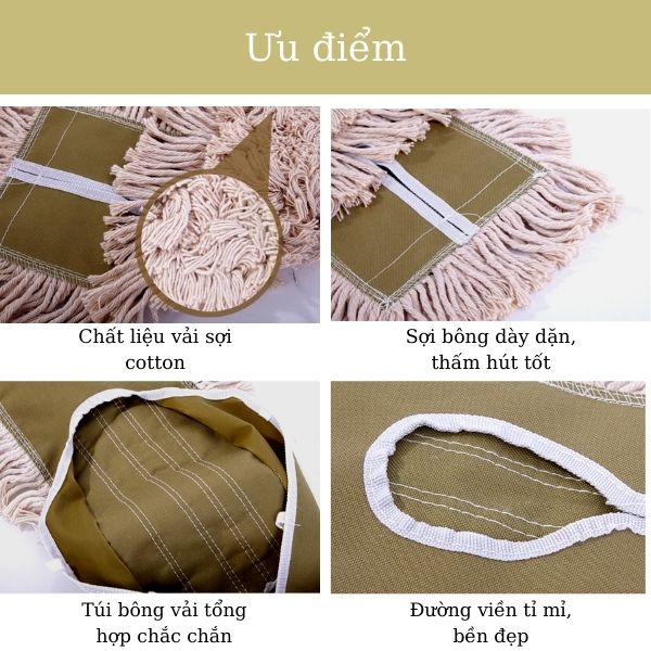 Chi tiết đặc điểm của giẻ lau thay mới cho cây lau khô Deluxe