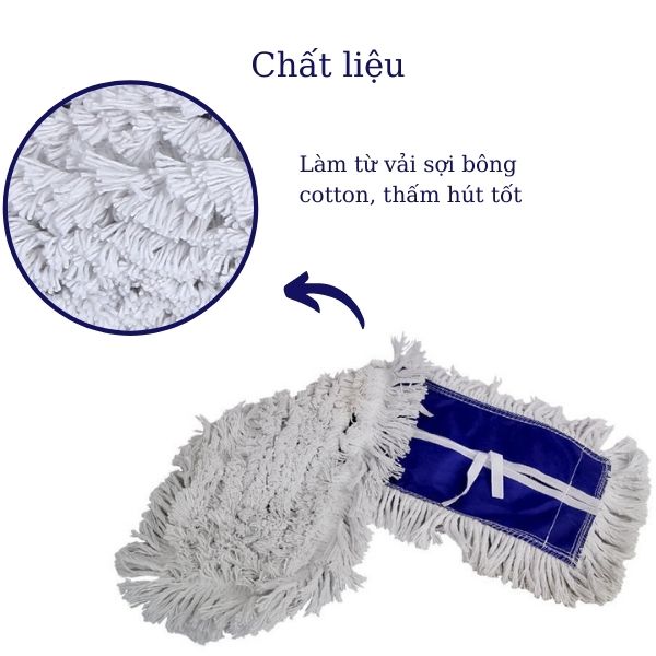 Sợi bông cotton 100% nên khả năng thấm hút nước tốt