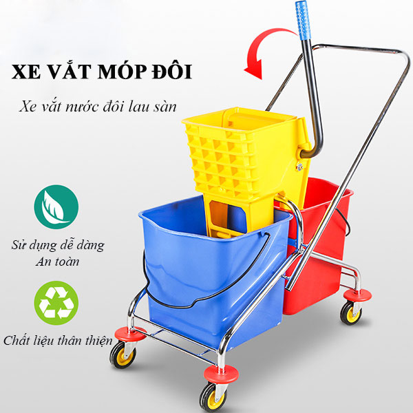 Xe vắt móp đôi đa năng, tiện ích