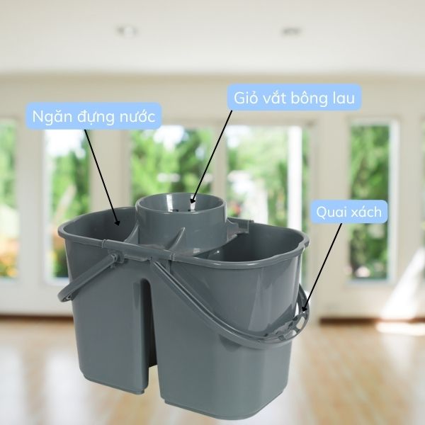 Xô lau nhà 2 ngăn có vắt 15L