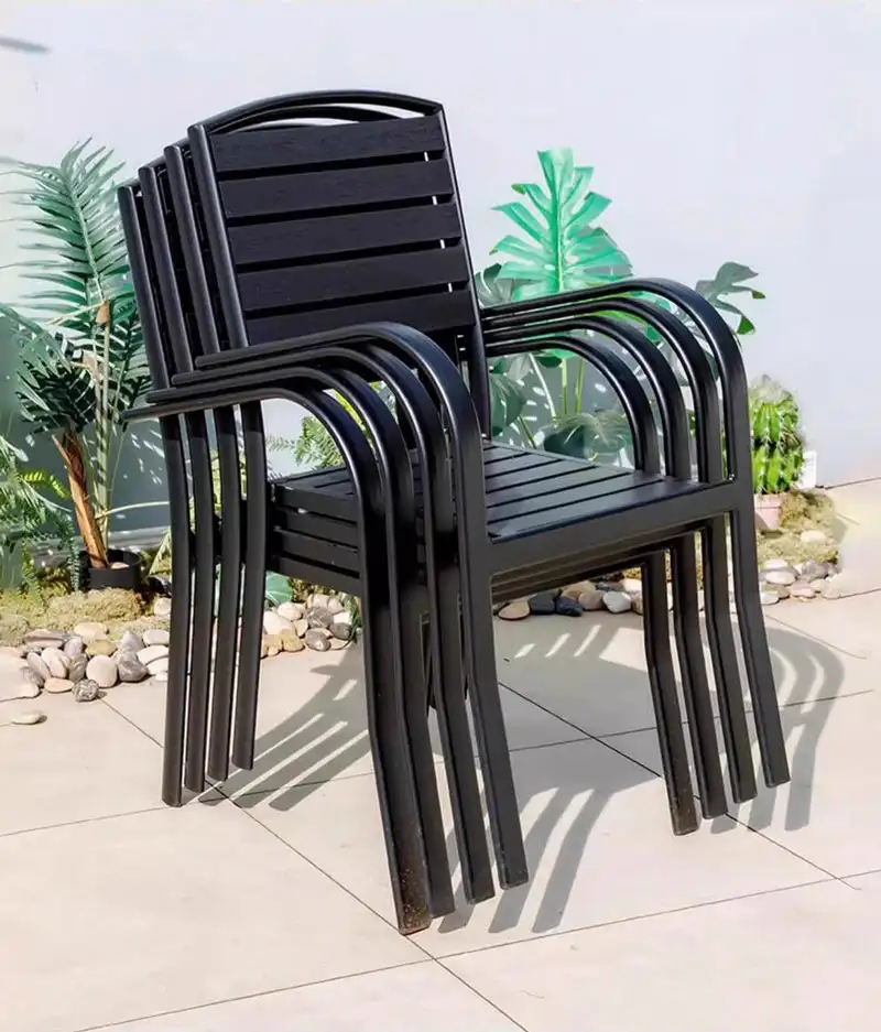 Ghế nhôm đúc ngoài trời có thể xếp chồng lên nhau