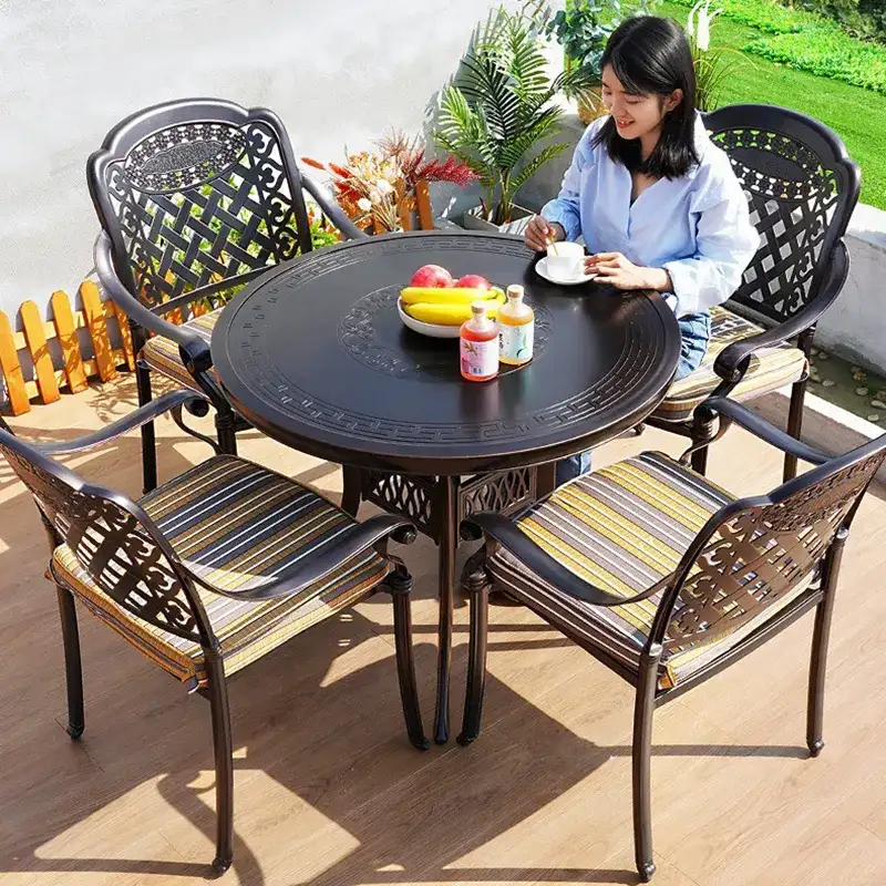 Bộ bàn ghế nhôm đúc ngoài trời chất lượng