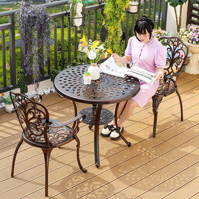 Bộ bàn ghế nhôm đúc thư giãn ngoài trời