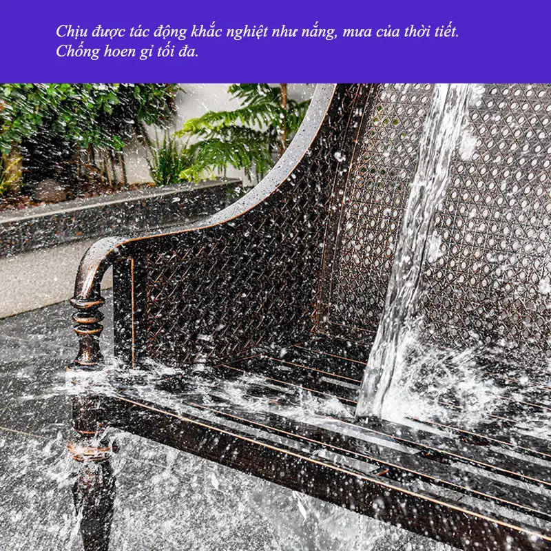 Chất liệu nhôm đúc cấu thành ghế sân vườn bền bỉ