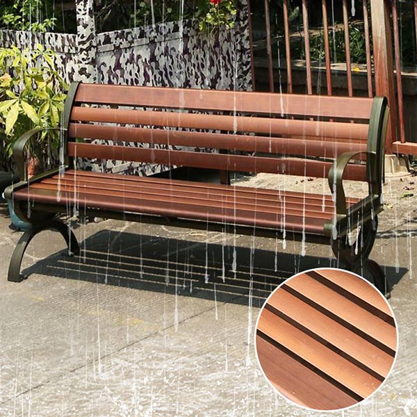 Chất liệu gỗ nhựa cực bền, giúp ghế công viên chịu được nắng mưa