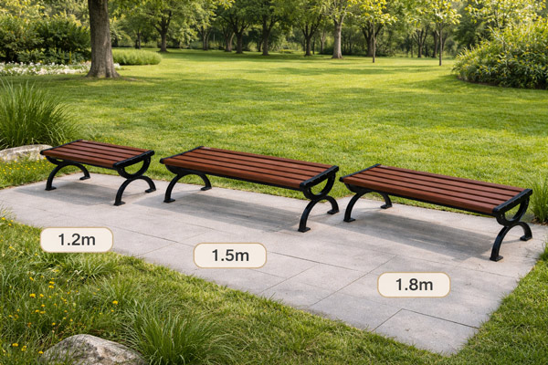 Ghế băng gỗ nhựa không tựa với 3 kích thước