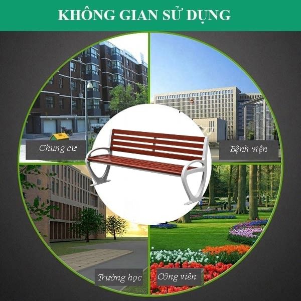 Ghế băng dài có tựa lưng sử dụng ở nhiều không gian