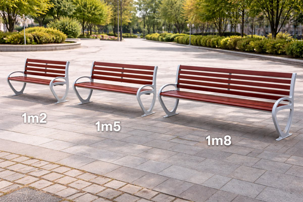 Ghế băng dài có tựa lưng ngoài trời loại 1m2, 1m5 và 1m8