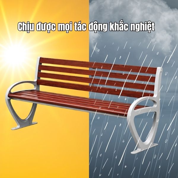  Ghế băng dài có tựa lưng ngoài trời