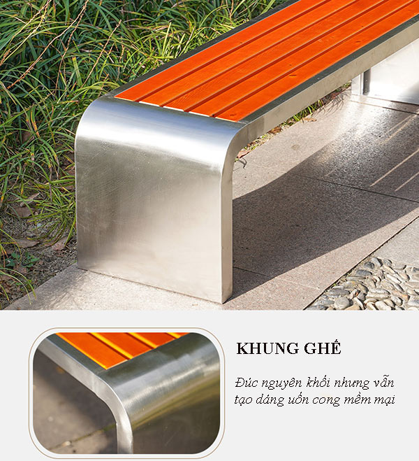 Khung ghế bằng inox chắc chắn