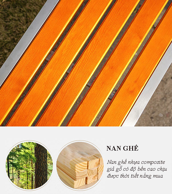 Nan ghế bằng nhựa composite giả gỗ 