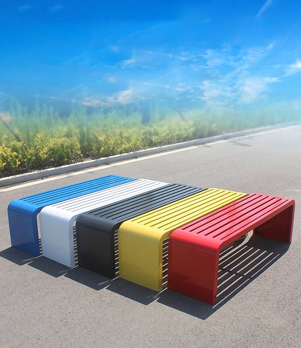 Mẫu ghế băng dài không tựa ngoài trời phiên bản sắc màu