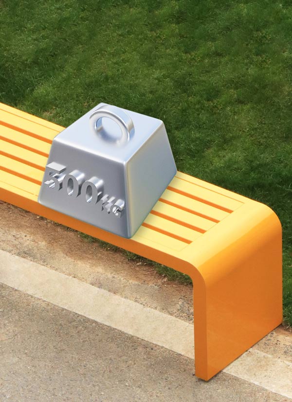 Mẫu ghế công viên đúc liền khối nên chịu trọng lượng nặng tốt