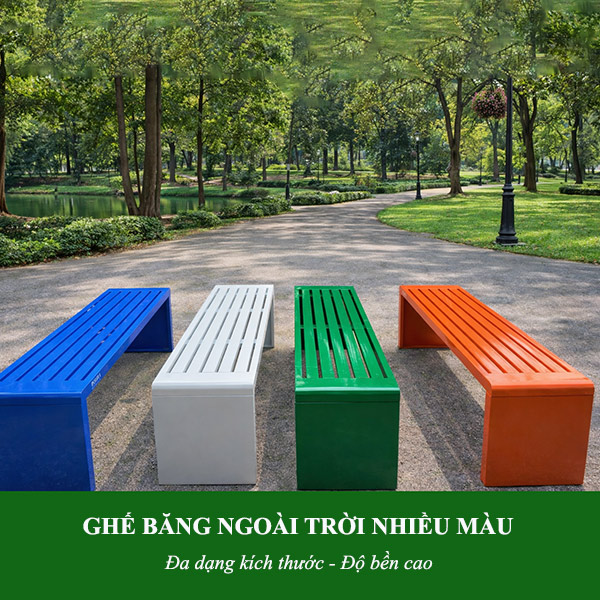 Ghế băng dài sân vườn 1.2m nhiều màu