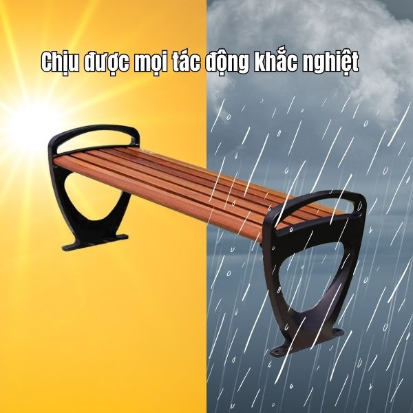 Ghế băng gỗ dài ngoài trời