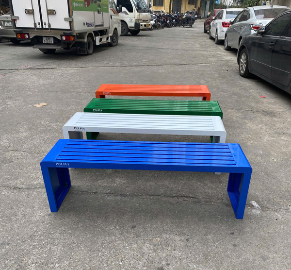 Ghế băng ngoài trời bằng thép 1.8m nhiều màu