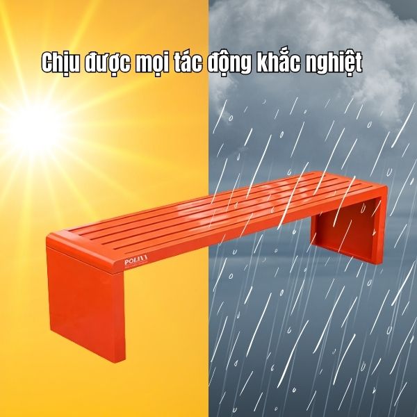Ghế băng ngoài trời bằng thép 1.8m nhiều màu