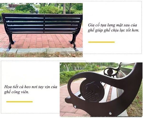 Đặc điểm thiết kế ghế băng nhôm đúc ngoài trời