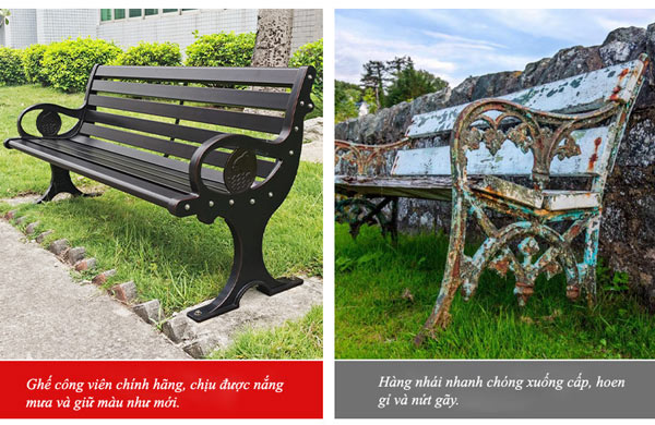 Điểm khác biệt giữa ghế công viên tốt và hàng nhái