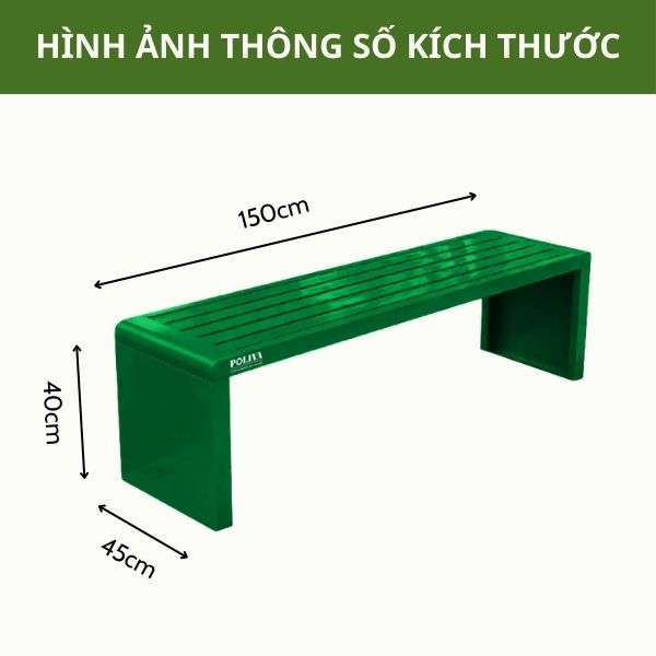 Ghế băng thép ngoài trời 1.5m