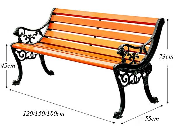 Tham khảo kích thước ghế công viên có tựa