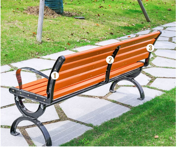 Thanh đỡ mặt lưng ghế công viên