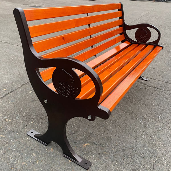 Ghế công viên gỗ nhựa tay vịn hình cá heo