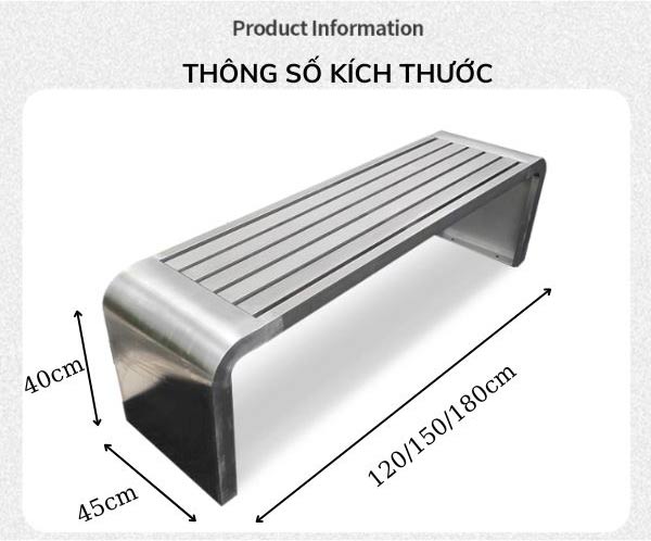 Tham khảo kích thước ghế băng dài ngoài trời