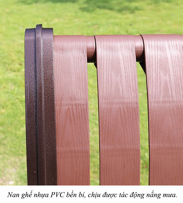 Ghế công viên khung nhôm nan nhựa