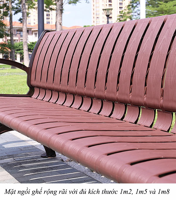 Ghế công viên khung nhôm nan nhựa
