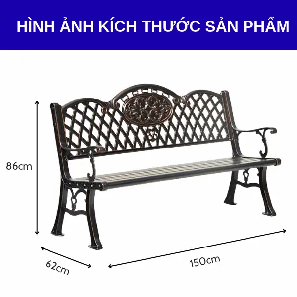Kích thước ghế nhôm đúc ngoài trời