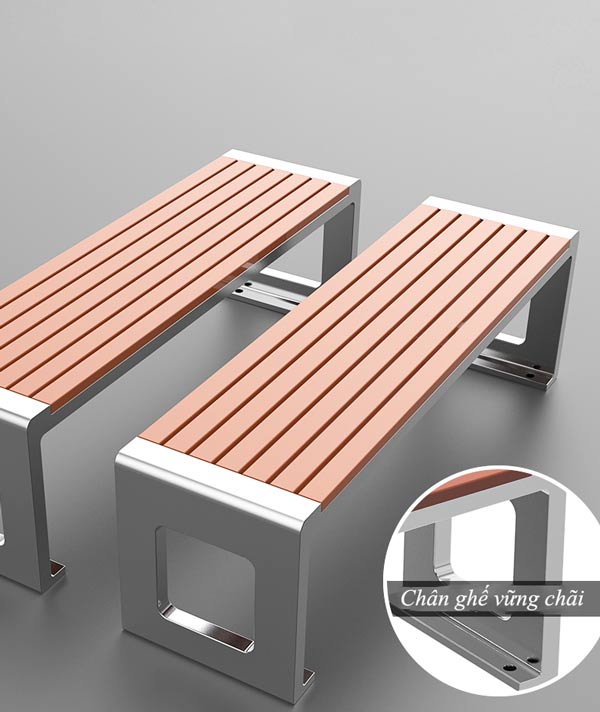 Chân ghế công viên có thể cố định gắn chặt mặt sàn