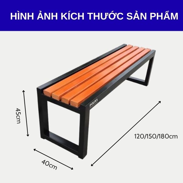 Ghế dài ngoài trời nan nhựa nhiều màu